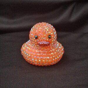 Light Orange Rubber Ducky, Bling Rubber Ducks, Bedazzled Ducks, Jeep Ducks